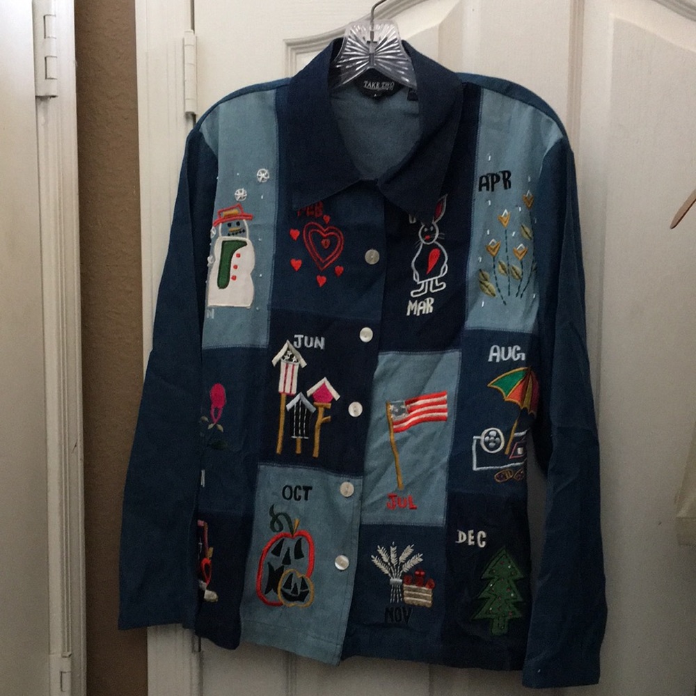 FINAL MARKDOWN Take two calendar blouse Large - Picture 1 of 12